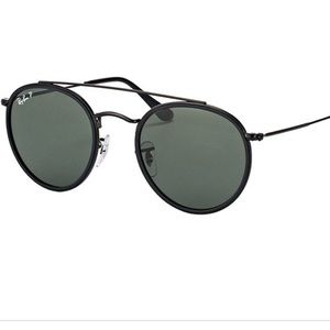 Black round double ray ban